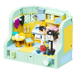 AREA-X AB0038 0038 MR BEAN NHÀ BẾP CỦA bộ đồ chơi xếp lắp ráp ghép mô hình Movie & Game MR. BEAN KITCHEN Phim Và Trò Chơi