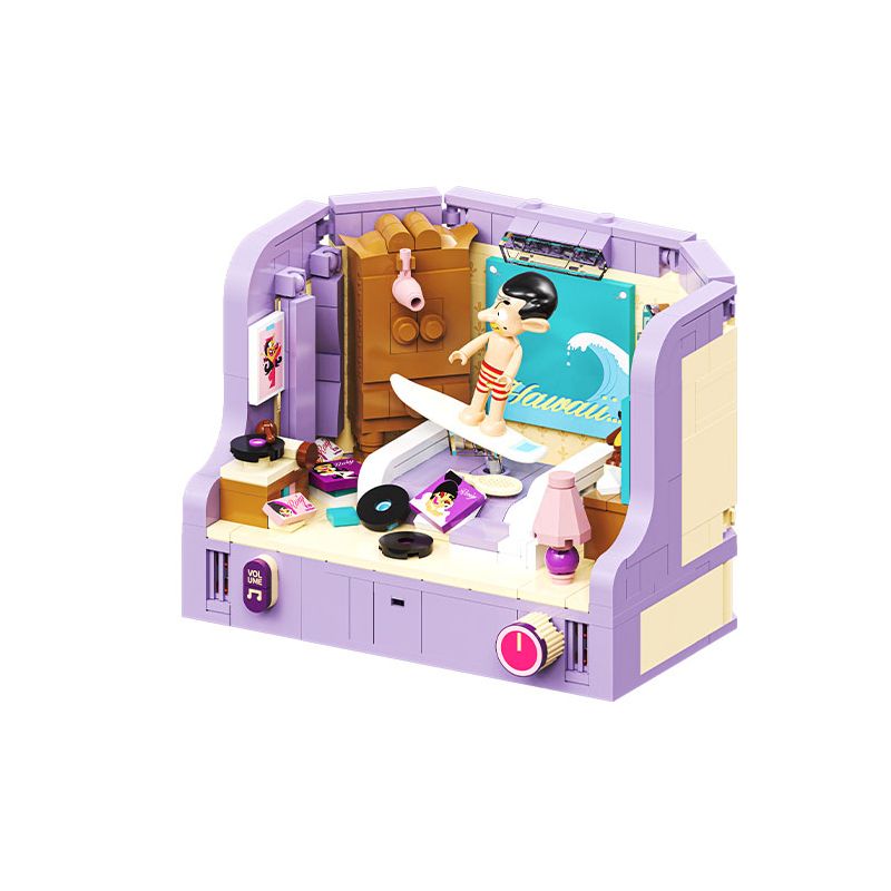 AREA-X AB0037 0037 MR BEAN PHÒNG NGỦ CỦA bộ đồ chơi xếp lắp ráp ghép mô hình Movie & Game MR. BEAN BEDROOM Phim Và Trò Chơi