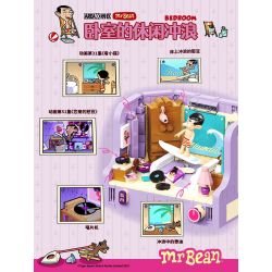 AREA-X AB0037 0037 MR BEAN PHÒNG NGỦ CỦA bộ đồ chơi xếp lắp ráp ghép mô hình Movie & Game MR. BEAN BEDROOM Phim Và Trò Chơi