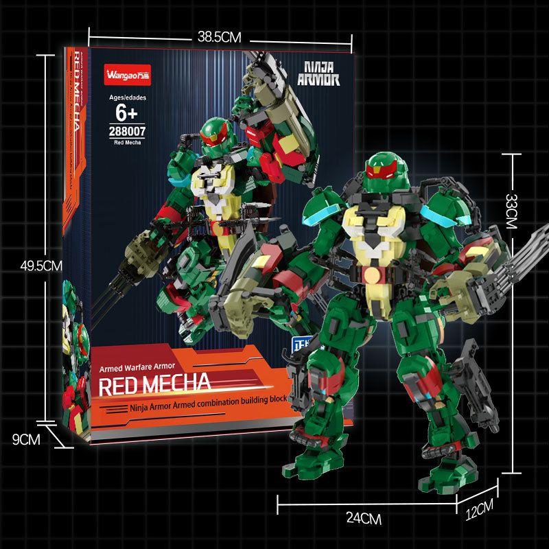 WANGAO 288007 NINJA RÙA ĐỘT BIẾN TUỔI TEEN RAPHAEL bộ đồ chơi xếp lắp ráp ghép mô hình Movie & Game RED MECHA Phim Và Trò Chơi