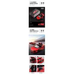 RASTAR 93800-Y 93800 AUDI R8 SPYDER tỷ lệ 1:14 bộ đồ chơi xếp lắp ráp ghép mô hình Speed Champions Racing Cars Đua Xe Công Thức 1440 khối