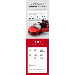 RASTAR 93800-Y 93800 AUDI R8 SPYDER tỷ lệ 1:14 bộ đồ chơi xếp lắp ráp ghép mô hình Speed Champions Racing Cars Đua Xe Công Thức 1440 khối