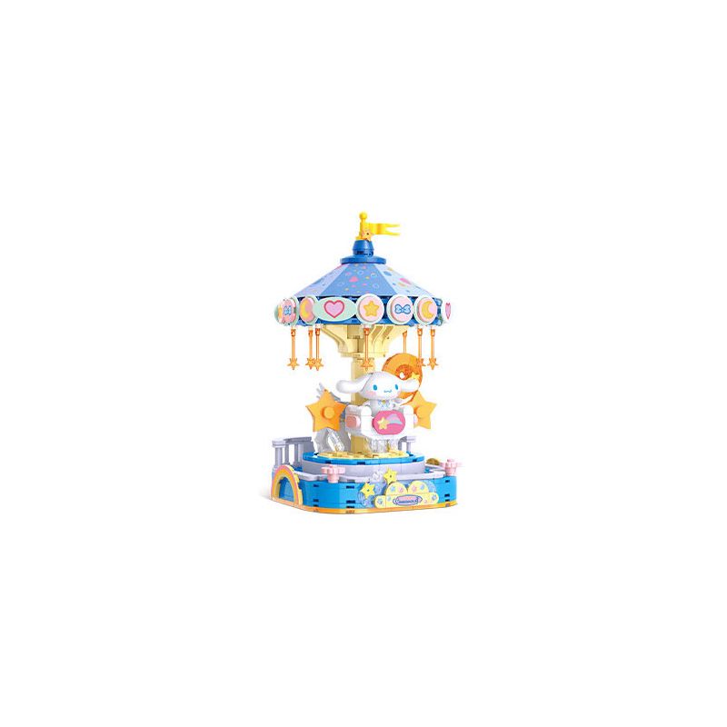TOP TOY TC2020 2020 CÔNG VIÊN GIẢI TRÍ ĐẦY MÀU SẮC CỦA GIA ĐÌNH SANRIO VÒNG QUAY VUI VẺ CHO CHÚ CHÓ TAI LỚN bộ đồ chơi xếp lắp ráp ghép mô hình