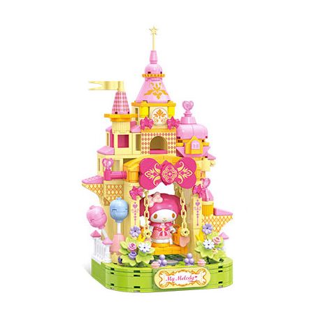 TOP TOY TC2021 2021 CÔNG VIÊN GIẢI TRÍ ĐẦY MÀU SẮC CỦA GIA ĐÌNH SANRIO MELODY HAPPY SWING CASTLE bộ đồ chơi xếp lắp ráp ghép mô hình