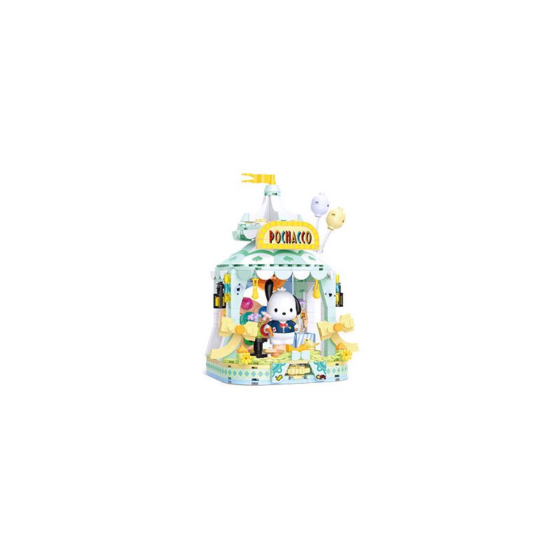 TOP TOY TC2024 2024 CÔNG VIÊN GIẢI TRÍ ĐẦY MÀU SẮC CỦA GIA ĐÌNH SANRIO TRUNG TÂM VUI CHƠI VẺ DÀNH CHO CHÓ PACHA bộ đồ chơi xếp lắp ráp ghép mô hình