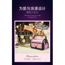 JIESTAR JJ9073 9073 TÚI XÁCH MÀU ĐEN bộ đồ chơi xếp lắp ráp ghép mô hình BAZAAR FASHION 196 khối