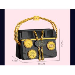 JIESTAR JJ9073 9073 TÚI XÁCH MÀU ĐEN bộ đồ chơi xếp lắp ráp ghép mô hình BAZAAR FASHION 196 khối