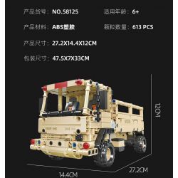 JIESTAR 58125 XE TẢI CHIẾN THUẬT HẠNG NHẸ M1078 bộ đồ chơi xếp lắp ráp ghép mô hình Military Army Quân Sự Bộ Đội 613 khối