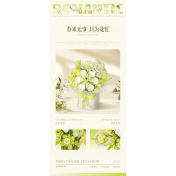 WEILE CREATION 2152 CẦM HOA ĐẢO SƯƠNG HỒNG bộ đồ chơi xếp lắp ráp ghép mô hình Creator ROMANTIC BOUQUET Sáng Tạo 1228 khối