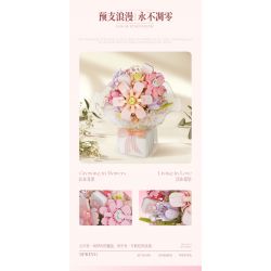 WEILE CREATION 2152 CẦM HOA ĐẢO SƯƠNG HỒNG bộ đồ chơi xếp lắp ráp ghép mô hình Creator ROMANTIC BOUQUET Sáng Tạo 1228 khối