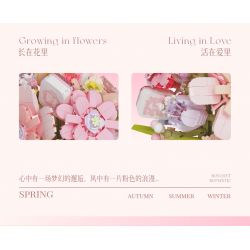 WEILE CREATION 2152 CẦM HOA ĐẢO SƯƠNG HỒNG bộ đồ chơi xếp lắp ráp ghép mô hình Creator ROMANTIC BOUQUET Sáng Tạo 1228 khối