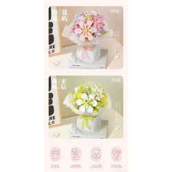WEILE CREATION 2152 CẦM HOA ĐẢO SƯƠNG HỒNG bộ đồ chơi xếp lắp ráp ghép mô hình Creator ROMANTIC BOUQUET Sáng Tạo 1228 khối