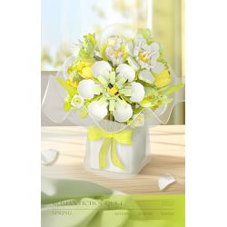 WEILE CREATION 2152 CẦM HOA ĐẢO SƯƠNG HỒNG bộ đồ chơi xếp lắp ráp ghép mô hình Creator ROMANTIC BOUQUET Sáng Tạo 1228 khối