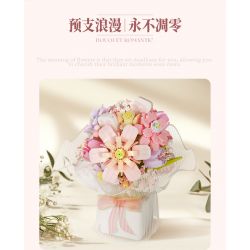 WEILE CREATION 2153 CẦM HOA THƯ TỪ RỪNG bộ đồ chơi xếp lắp ráp ghép mô hình Creator ROMANTIC BOUQUET Sáng Tạo 1146 khối