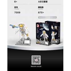 DK 7009 CHƯƠNG TRÌNH HẠ CÁNH LÊN MẶT TRĂNG ĐƯA PHI HÀNH GIA BAY bộ đồ chơi xếp lắp ráp ghép mô hình ASTRONAUT 875 khối