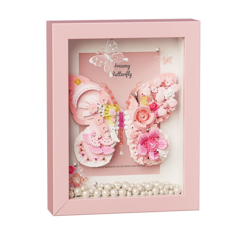 GEKKOSHA 804232 BƯỚM SAO VÀ TRĂNG SƯƠNG MÙ MÀU HỒNG bộ đồ chơi xếp lắp ráp ghép mô hình Arts & Crafts 567 khối