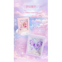 GEKKOSHA 804232 BƯỚM SAO VÀ TRĂNG SƯƠNG MÙ MÀU HỒNG bộ đồ chơi xếp lắp ráp ghép mô hình Arts & Crafts 567 khối