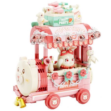 GEKKOSHA 802035 CHUYẾN TÀU ĐIỀU ƯỚC THÚ CƯNG DỄ THƯƠNG THỎ bộ đồ chơi xếp lắp ráp ghép mô hình 404 khối