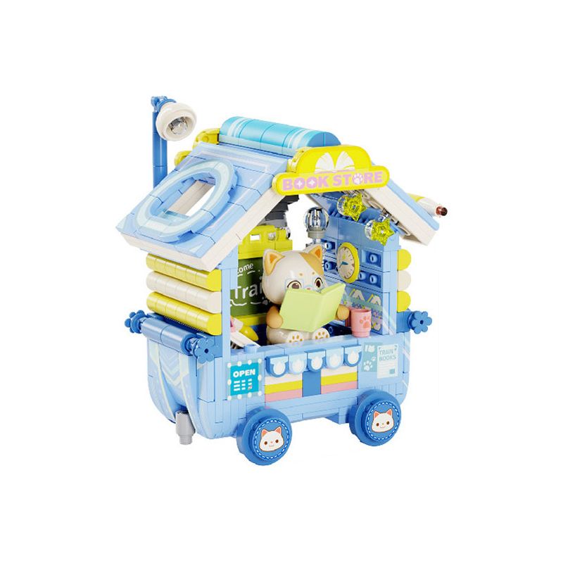 GEKKOSHA 802036 CHUYẾN TÀU ĐIỀU ƯỚC THÚ CƯNG DỄ THƯƠNG MÈO SỮA bộ đồ chơi xếp lắp ráp ghép mô hình 400 khối