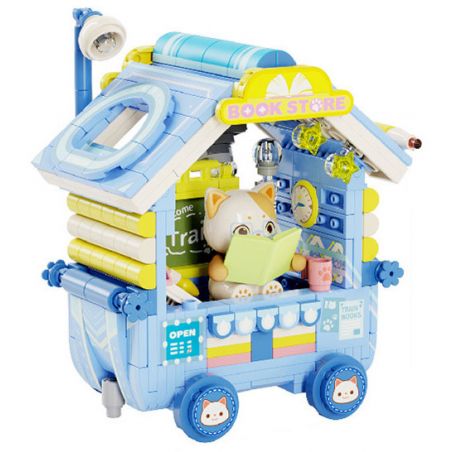 GEKKOSHA 802036 CHUYẾN TÀU ĐIỀU ƯỚC THÚ CƯNG DỄ THƯƠNG MÈO SỮA bộ đồ chơi xếp lắp ráp ghép mô hình 400 khối