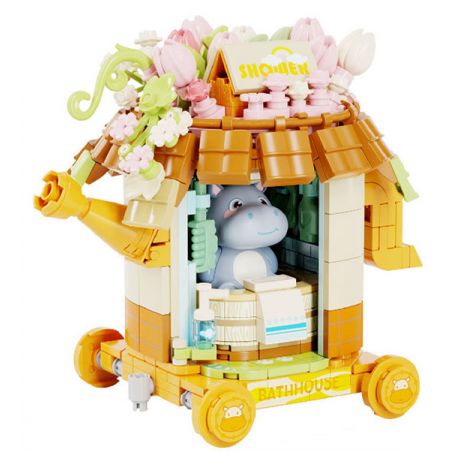 GEKKOSHA 802040 CHUYẾN TÀU ĐIỀU ƯỚC THÚ CƯNG DỄ THƯƠNG HIPPO CUB bộ đồ chơi xếp lắp ráp ghép mô hình 475 khối