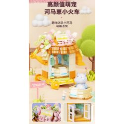 GEKKOSHA 802040 CHUYẾN TÀU ĐIỀU ƯỚC THÚ CƯNG DỄ THƯƠNG HIPPO CUB bộ đồ chơi xếp lắp ráp ghép mô hình 475 khối