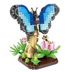 MOYU BLOCK MY97128 97128 THẾ GIỚI CÔN TRÙNG BƯỚM MORPHO XANH bộ đồ chơi xếp lắp ráp ghép mô hình INSECT BEAUTIFUL WORLD 466 khối