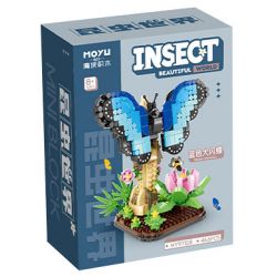MOYU BLOCK MY97128 97128 THẾ GIỚI CÔN TRÙNG BƯỚM MORPHO XANH bộ đồ chơi xếp lắp ráp ghép mô hình INSECT BEAUTIFUL WORLD 466 khối