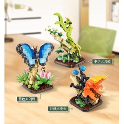 MOYU BLOCK MY97128 97128 THẾ GIỚI CÔN TRÙNG BƯỚM MORPHO XANH bộ đồ chơi xếp lắp ráp ghép mô hình INSECT BEAUTIFUL WORLD 466 khối