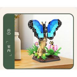 MOYU BLOCK MY97128 97128 THẾ GIỚI CÔN TRÙNG BƯỚM MORPHO XANH bộ đồ chơi xếp lắp ráp ghép mô hình INSECT BEAUTIFUL WORLD 466 khối