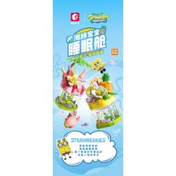 SEMBO 612214 SPONGEBOB SQUAREPANTS SINH TỐ DÂU SỮA LẮC bộ đồ chơi xếp lắp ráp ghép mô hình Movie & Game Phim Và Trò Chơi 187 khối