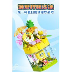 SEMBO 612214 SPONGEBOB SQUAREPANTS SINH TỐ DÂU SỮA LẮC bộ đồ chơi xếp lắp ráp ghép mô hình Movie & Game Phim Và Trò Chơi 187 khối