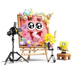 SEMBO 612216 SPONGEBOB SQUAREPANTS ÁNH CHỚP NGỌT NGÀO bộ đồ chơi xếp lắp ráp ghép mô hình Movie & Game Phim Và Trò Chơi 498 khối