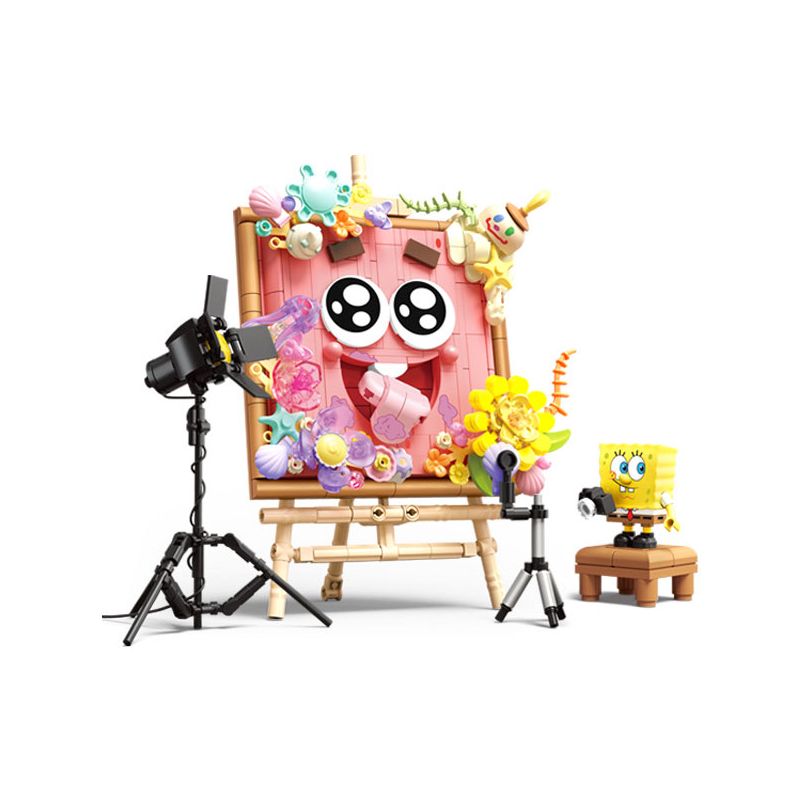 SEMBO 612216 SPONGEBOB SQUAREPANTS ÁNH CHỚP NGỌT NGÀO bộ đồ chơi xếp lắp ráp ghép mô hình Movie & Game Phim Và Trò Chơi 498 khối