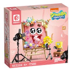 SEMBO 612216 SPONGEBOB SQUAREPANTS ÁNH CHỚP NGỌT NGÀO bộ đồ chơi xếp lắp ráp ghép mô hình Movie & Game Phim Và Trò Chơi 498 khối