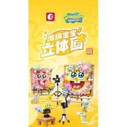 SEMBO 612216 SPONGEBOB SQUAREPANTS ÁNH CHỚP NGỌT NGÀO bộ đồ chơi xếp lắp ráp ghép mô hình Movie & Game Phim Và Trò Chơi 498 khối