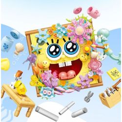 SEMBO 612216 SPONGEBOB SQUAREPANTS ÁNH CHỚP NGỌT NGÀO bộ đồ chơi xếp lắp ráp ghép mô hình Movie & Game Phim Và Trò Chơi 498 khối