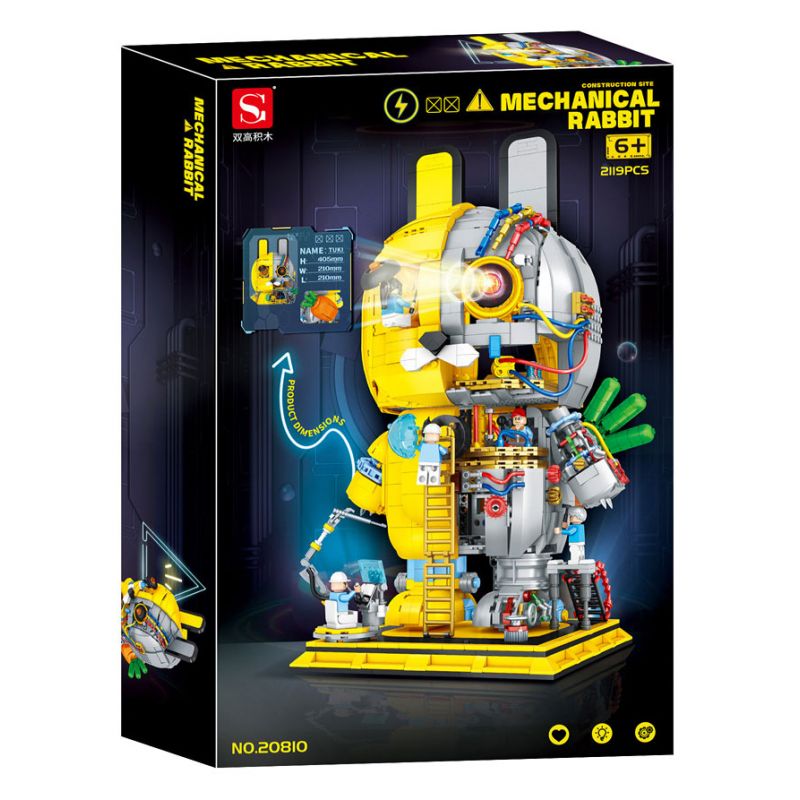 DOUBLE HEIGHT 20810 THỎ NGƯỜI MÁY bộ đồ chơi xếp lắp ráp ghép mô hình MECHANICAL RABBIT 2119 khối