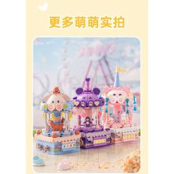 PLEYERID M38-P8027 P8027 8027 M38P8027 38-P8027 ĐỒ TRANG TRÍ MÁY TÍNH ĐỂ BÀN BĂNG CHUYỀN THÚ CƯNG MINI SWEET CAROUSEL 3 LOẠI MÈO DỄ THƯƠNG XIONG BEIBEI MUỐN CHÓ bộ đồ chơi xếp lắp ráp ghép mô hình