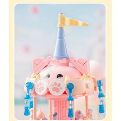 PLEYERID M38-P8027 P8027 8027 M38P8027 38-P8027 ĐỒ TRANG TRÍ MÁY TÍNH ĐỂ BÀN BĂNG CHUYỀN THÚ CƯNG MINI SWEET CAROUSEL 3 LOẠI MÈO DỄ THƯƠNG XIONG BEIBEI MUỐN CHÓ bộ đồ chơi xếp lắp ráp ghép mô hình