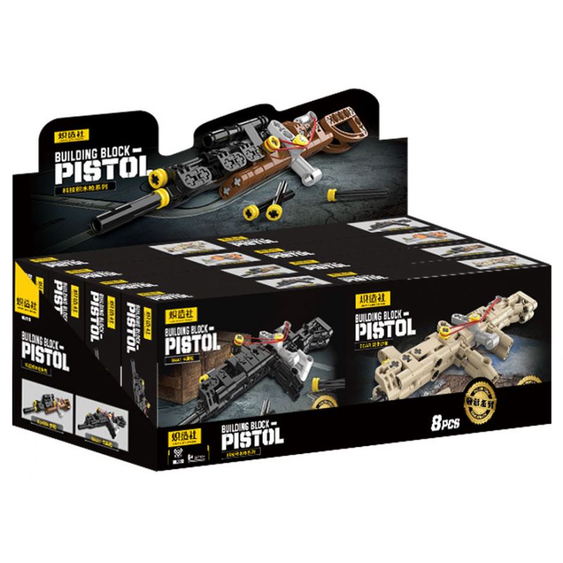 KOZOSHA 2213 CÔNG NGHỆ CƠ KHÍ SÁNG TẠO SÚNG 4 LOẠI CARBINE MA1 TRƯỜNG TẤN AK-47 KAR98K SCAR bộ đồ chơi xếp lắp ráp ghép mô hình 808 khối