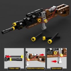 KOZOSHA 2213 CÔNG NGHỆ CƠ KHÍ SÁNG TẠO SÚNG 4 LOẠI CARBINE MA1 TRƯỜNG TẤN AK-47 KAR98K SCAR bộ đồ chơi xếp lắp ráp ghép mô hình 808 khối