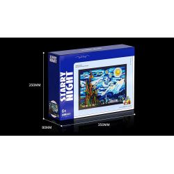 HIGH BOUNDARY DME001 BỨC TRANH NỔI TIẾNG ĐÊM ĐẦY SAO CỦA SƯ PHỤ bộ đồ chơi xếp lắp ráp ghép mô hình Movie & Game STARRY NIGHT Phim Và Trò Chơi 1731 khối