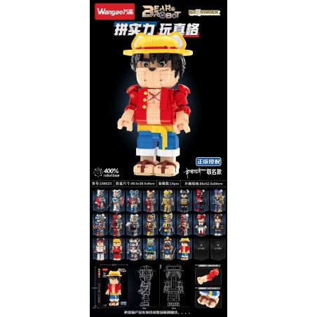 WANGAO 188023 GẤU CƠ KHÍ LUFFY 400% bộ đồ chơi xếp lắp ráp ghép mô hình
