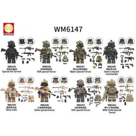 WM 2439 2440 2441 2442 6147 2435 2436 2437 2438 LỰC LƯỢNG ĐẶC BIỆT MINIFIGURES 8 LOẠI bộ đồ chơi xếp lắp ráp ghép mô hình Military Army Quân Sự Bộ Đội
