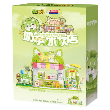 BALODY 21182 YÊU TINH RAU CỦ QUÁN TRÀ SỮA CHÓ BẮP CẢI NƯỚC UỐNG ĐÁ bộ đồ chơi xếp lắp ráp ghép mô hình 819 khối