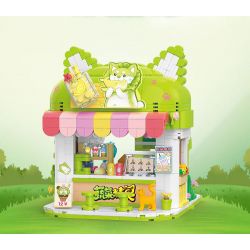 BALODY 21182 YÊU TINH RAU CỦ QUÁN TRÀ SỮA CHÓ BẮP CẢI NƯỚC UỐNG ĐÁ bộ đồ chơi xếp lắp ráp ghép mô hình 819 khối