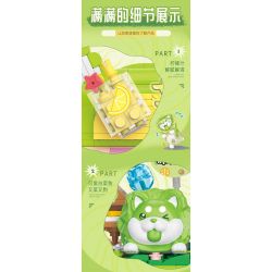 BALODY 21182 YÊU TINH RAU CỦ QUÁN TRÀ SỮA CHÓ BẮP CẢI NƯỚC UỐNG ĐÁ bộ đồ chơi xếp lắp ráp ghép mô hình 819 khối