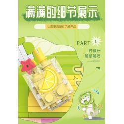 BALODY 21182 YÊU TINH RAU CỦ QUÁN TRÀ SỮA CHÓ BẮP CẢI NƯỚC UỐNG ĐÁ bộ đồ chơi xếp lắp ráp ghép mô hình 819 khối