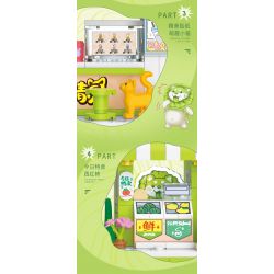 BALODY 21182 YÊU TINH RAU CỦ QUÁN TRÀ SỮA CHÓ BẮP CẢI NƯỚC UỐNG ĐÁ bộ đồ chơi xếp lắp ráp ghép mô hình 819 khối